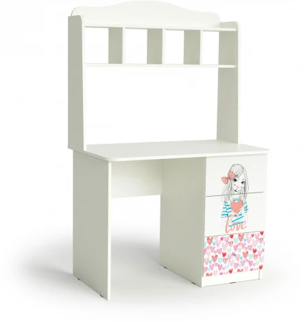 Стол письменный "Девочки", Белый, МАМА