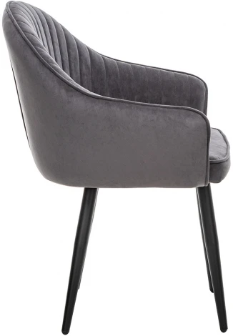 Стул с подлокотниками Вайд, каркас Черный, велюр Графит 2500000185793 Leset