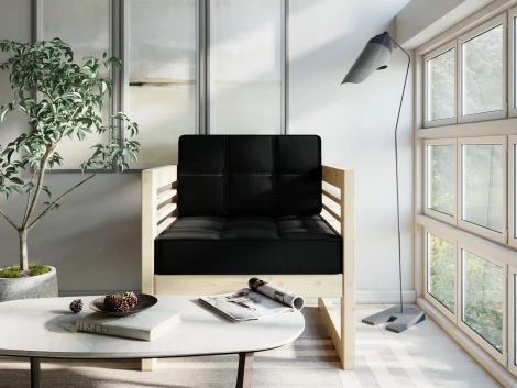 Кресло Arsko Сега сосна велюр черный