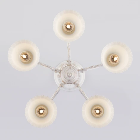 Потолочная люстра на штанге Eurosvet Campina 60107/5 белый с золотом (220V)