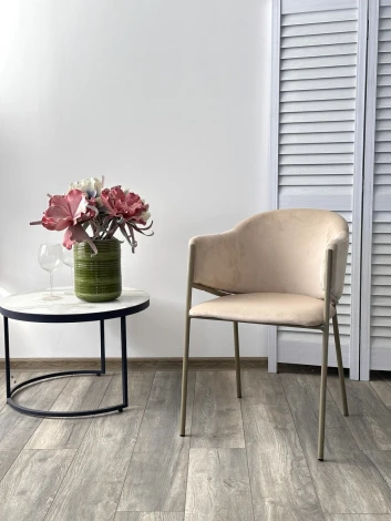 Стул ДИЛЛ, цвет H-06 Бежевый, велюр / шампань каркас М-City (арт.688M05850)