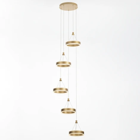 Подвесной светильник ярусный каскадный светодиодные Citilux Дуэт CL719052 (регулировка яркости, 220V, на проводе, кольцо)