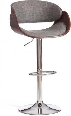 Барный стул LANDO (mod.4036) (Металл,Дерево,Ткань/Серый,Орех,Хром) Tetchair арт.21828