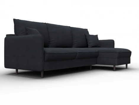 Диван угловой Лига-064 НПБ угол универсальный (ДСП/Дерево/Замша/Темно-серый) Лига Диванов 129635