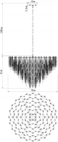 Подвесная люстра каскадная Divinare Cabrera 3509/01 LM-15 (220V, на цепи)