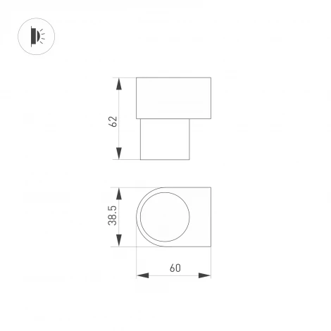 Настенный светильник LED SP-SPICY-WALL-MINI-S60x39-3W Day4000 (WH, 40 deg, 230V) (Arlight, IP20 Металл) 035539