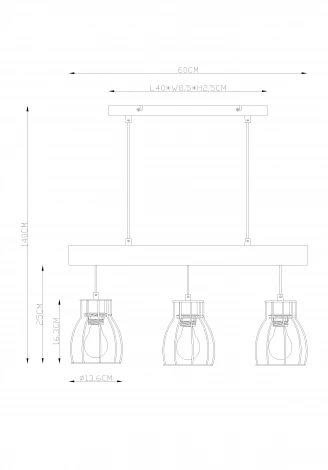 Подвесной светильник Globo Mina 15326-3N (220V, на проводе)