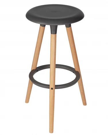 Набор 4 шт табурет барный DOBRIN ROYCE (ножки светлый бук, цвет темно-серый (GR-04))