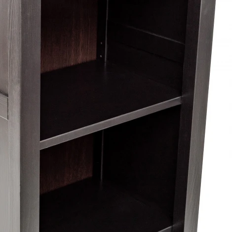 Leset Стеллаж "Мира" 490 (Стеллаж 490) (Массив сосны/Черный) арт.2500000203428