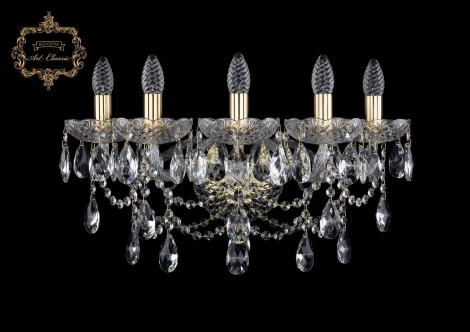 Бра Art Classic 10.25 10.25.5.200.XL.Gd.Sp (220V, хрусталь, подвески, подсвечник, свеча)