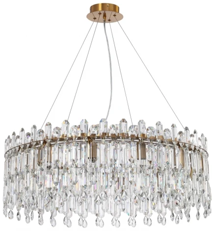 Подвесная люстра большая Legacy 2158/05/12P Stilfort (220V, хрусталь, подвески, на тросе, круглые)