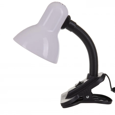 Интерьерная настольная лампа на прищепке Uniel TLI-202 White. E27 (220V, выключатель)