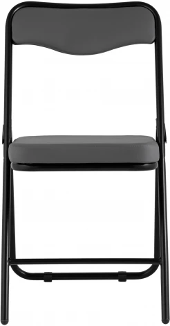 Складной стул Stool Group Джонни экокожа серый каркас черный матовый УТ000035362