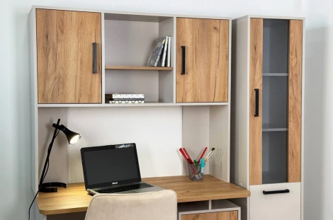 Лайт-2 Надстройка стола компьютерного 1200 Mebelson (ЛДСП/Дуб крафт золотой,Бежевый) арт.NKL02S1.2.3369