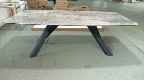 Стол DikLine KS220 керамика серый мрамор С20 глянец /опоры черные