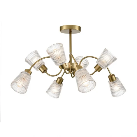 Потолочная люстра на штанге Lumion Imana 8154/8C медный/прозрачный, металл/стекло Е14 8*40W 220V