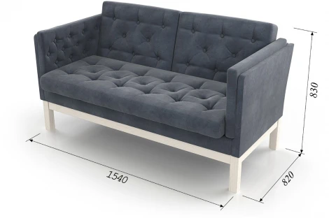 Диван Arsko Айверс М беленый дуб серый шенилл