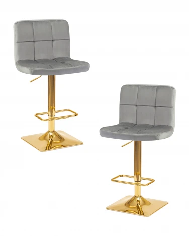 Набор 2 шт стул барный DOBRIN GOLDIE (серый велюр (MJ9-75))