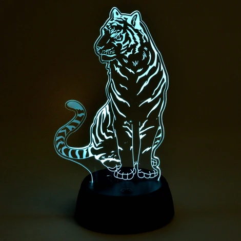 Световая фигура Uniel ULI-M507 RGB/3AA TIGER/BLACK (LED, сенсорный выключатель, животные)