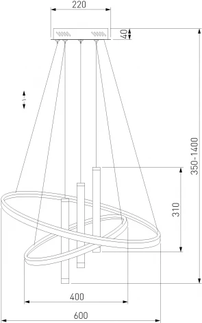 Подвесной светильник Eurosvet Stroke 90270/3 черный (LED, 220V, на тросе)