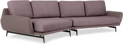 Диван Ispani угловой левый ОГОГО (арт.799382), (Ткань,Экокожа/Коричневый)