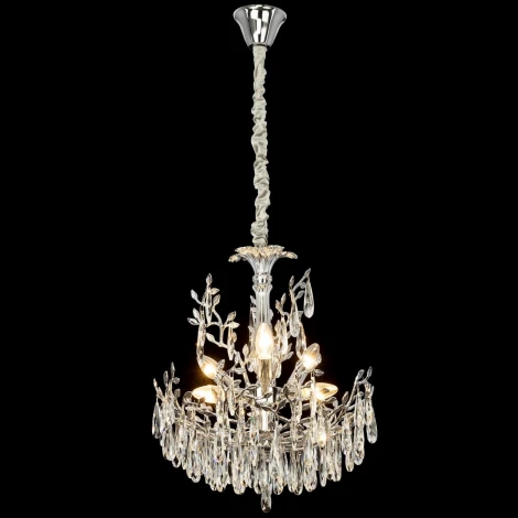 Подвесная люстра Citilux Ritz CL310061 (220V, хрусталь, подвески, на цепи, листья, ветки)