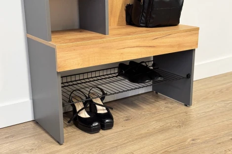 Прихожая Баско Mebelson (ЛДСП/Графит,Дуб крафт золотой) арт.173779,3319