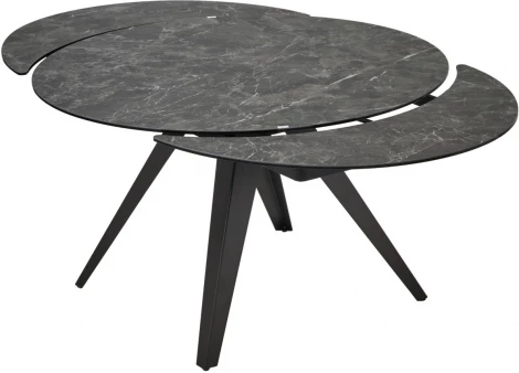 Стол M-City AKSEL 130 цвет Mona Lisa Cерый мрамор, керамика, / Темно-серый каркас