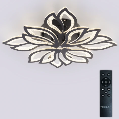 Потолочная люстра светодиодная с пультом ДУ 176W, черный, LED Natali Kovaltseva Fortuna LED LAMPS 81107/7C