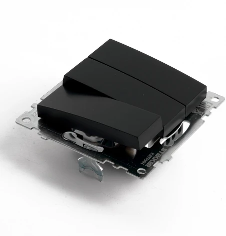 Выключатель трехклавишный (черный) Stekker Катрин 49172