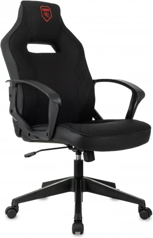 Кресло игровое Zombie 500 черный ткань/эко.кожа крестов. пластик