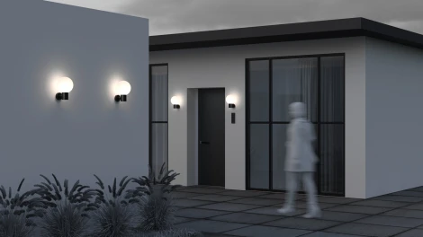 Настенный уличный светильник Maytoni Bold O598WL-01B (220V, шар, IP54)