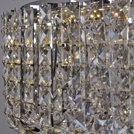 Подвесная люстра хрустальная светодиодная с пультом Reluce 63007-0.4-500 CH (регулировка яркости, 220V, на тросе)