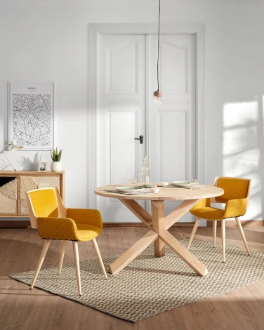 Обеденный стул La Forma (ex Julia Grup) Angie (Желтый,Горчичный/ Фанера,Сталь,Пена)