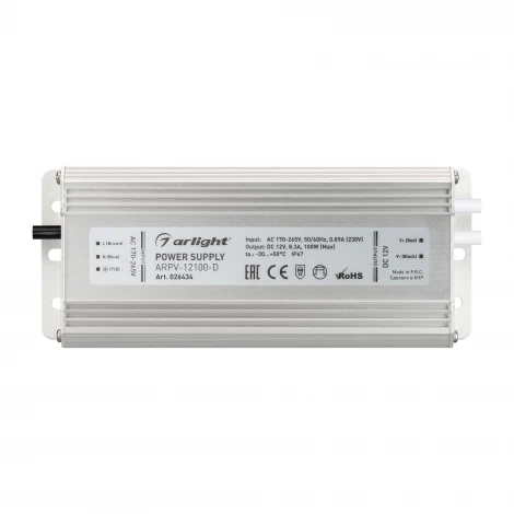 Блок питания ARPV-12100-D (12V, 8.3A, 100W) (IP67 Металл) 026434 Arlight ARPV