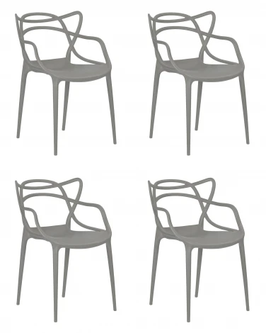 Набор 4 шт Стул обеденный DOBRIN MASTERS (светло-серый (GR-01)) LMZL-PP601-N_P-GR-01