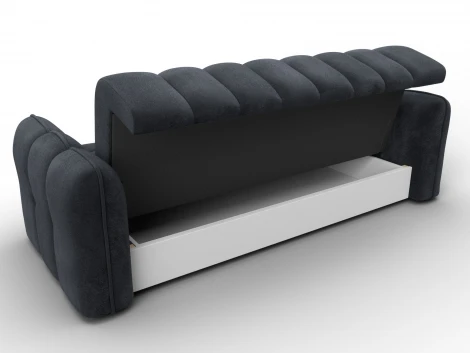 Диван-книжка Лига-112 (ДСП,ЛДСП,Велюр/Темно-серый) Лига Диванов 136679