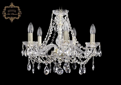 Подвесная люстра Art Classic 11.21 11.21.5.165.Gd.Sp (220V, хрусталь, на цепи, подсвечник, свеча)