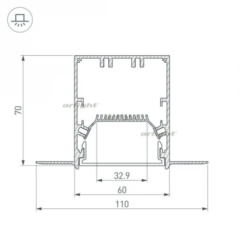 Угол SL-LINIA55-FANTOM внутренний (Металл) 030130 Arlight