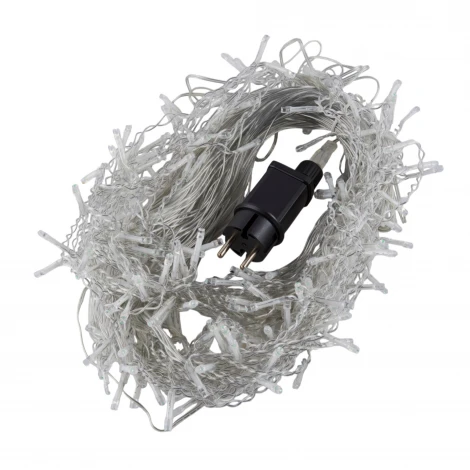 Гирлянда Бахрома светодиодная с эффектом мерцания 12м. соединяемая 195 светодиодов, голубой и белый свет Uniel ULD-B12006-195/TTK ICEBLUE-WHITE IP44