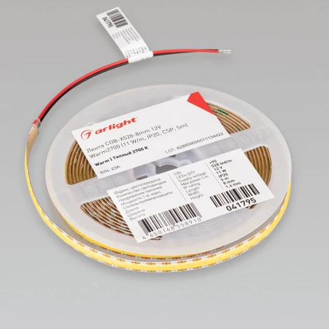 Светодиодная лента COB-X528-8mm 12V Warm2700 (11 W/m, IP20, CSP, 5m) (Arlight, -) 041795