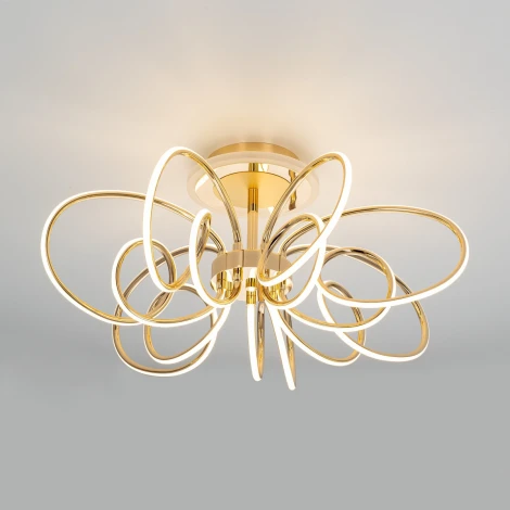 Потолочная люстра RGB на штанге Citilux Salma Smart CL224A172 (LED, 220V, голосовое управление, пульт управления, управление смартфоном, умный дом - Алиса, Маруся, Экосистема Сбер)