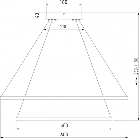Подвесной светильник ярусный Eurosvet Collars 90264/2 латунь (регулировка яркости, LED, 220V, пульт управления, на тросе)