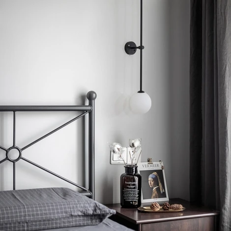 Настенный светильник (бра) Lines Ball 200 Black ImperiumLoft Lines-12 (178056-26) (220V, шар)