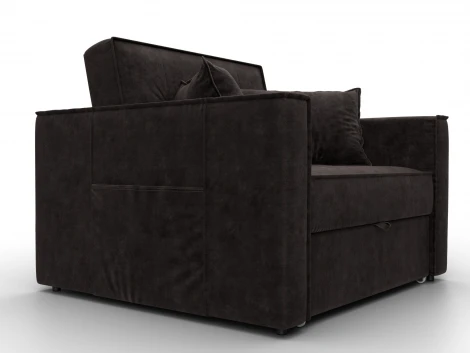 Кресло-кровать Лига-104 (80) (ЛДСП,Брус,Фанера,Велюр/Коричневый) Лига Диванов 134851