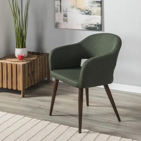 Стул R-Home Oscar тёмно-зеленый/т.орех