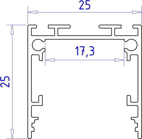 Алюминиевый профиль накладной/подвесной "Profile System" для светодиодной ленты до 23мм Ambrella Illumination GP2500AL