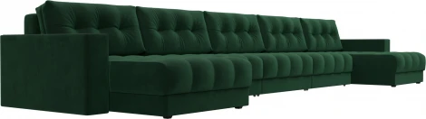 Диван П-образный с декором Лига-049 НПБ Мегалонг Лига Диванов (Велюр) арт.128525