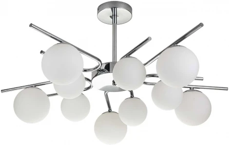 Потолочная люстра на штанге Escada Sphere 642/10P Silver (220V, шарики)