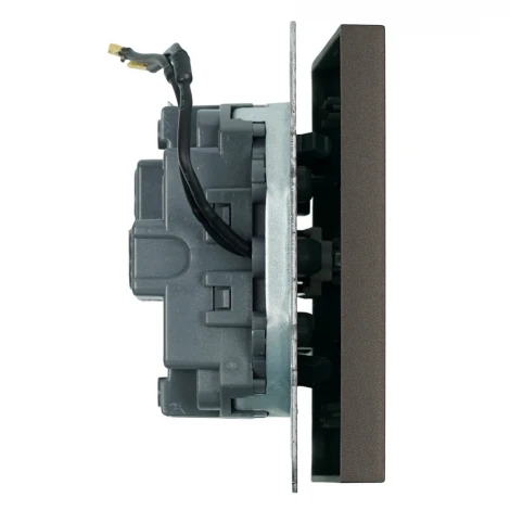 Выключатель одноклавишный с подсветкой (антрацит, soft touch) Stekker Эмили 49915